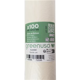 Roll of "Classic" 100% Bio-Compostable Bags 52x28cm 22µ (100 Units)