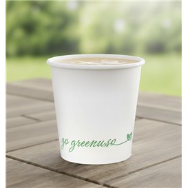 White "Go Green" Paper Cup 4Oz/120ml Ø6,2cm (1.000 Units)