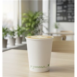 White "Go Green" Paper Cup 7Oz/210ml Ø7,0cm (50 Units)