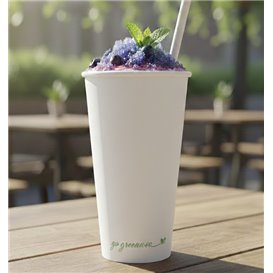 White "Go Green" Paper Cup 20Oz/600ml Ø9,0cm (50 Units)
