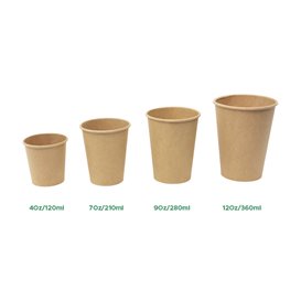 Paper Cup Kraft-Kraft 9Oz/280ml  (1.000 Units)
