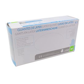 Latex Gloves Talc White Size M AQL 1.5 (1000 Units)