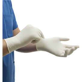 Latex Gloves Talc White Size M AQL 1.5 (1000 Units)