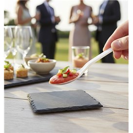 Small spoon Plastic Appetizer White 100 mm (1000 Units)