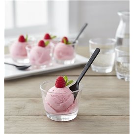 Small spoon Plastic Appetizer Black 100 mm (50 Units)