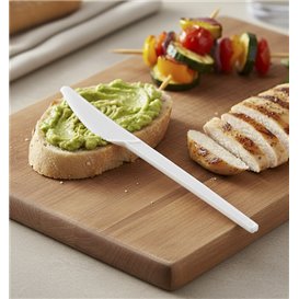 Reusable Compostable White CPLA Knife 16,8 cm (1500 Units)