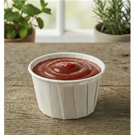 White Pleated Paper Cup of 100 ml (250 Units)