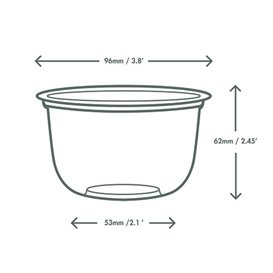Clear Compostable PLA Tub 320 ml Ø9,6 cm (50 Units)