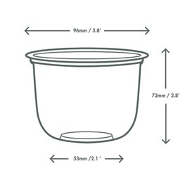 Clear Compostable PLA Tub 360 ml Ø9,6 cm (50 Units)