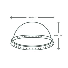 Dome Lid for terrine Compostable PLA Clear Ø9,6 cm (1000 Units)