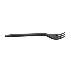 Plastic CPLA Appetizer Mini fork Black 10 cm (1000 Units)