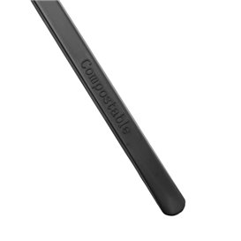 Plastic CPLA Appetizer Mini fork Black 10 cm (50 Units)