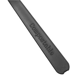 Black CPLA Plastic Appetizer Small spoon 10 cm (50 Units)