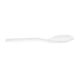 White CPLA Plastic Appetizer Small spoon 10 cm (1000 Units)