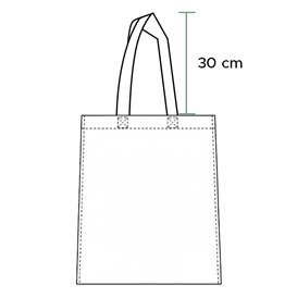 Non-Woven Bag with Short Handles Black 38x42cm (200 Units)