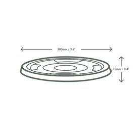 Lid para Compostable PLA Tub "Bella pot" Transparent Ø9,6cm (50 Units)