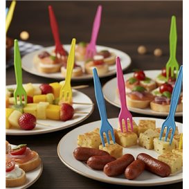 Colors CPLA Plastic Mini Fork 8,5 cm (500 Units)