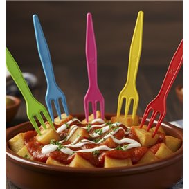 Colors CPLA Plastic Mini Fork 8,5 cm (5000 Units)