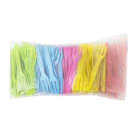 Colors CPLA Plastic Mini Fork 8,5 cm (500 Units)