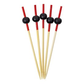 Black and Red Decorated Bamboo Skewer 7cm (1200 Units)