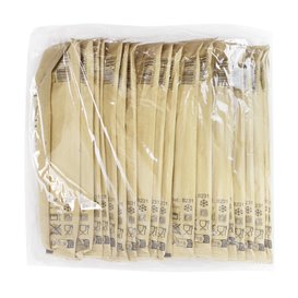 Bamboo Cutlery set Fork, Knife and Napkin 17cm (288 Units)