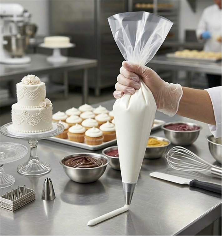 Disposable pastry bag on a roll