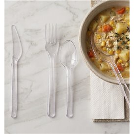 Reusable PS Cutlery Set Fork, Knife, Spoon, Teaspoon and Napkin (25 Units)