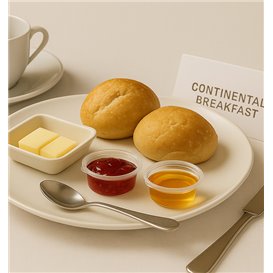 Round PP Sauce Container with Hinged Lid 30ml  (1000 Units)