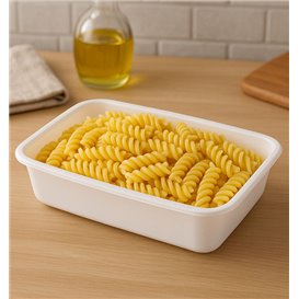 White Rectangular PP Container 500ml 17,4x11,6x4,3cm (500 Units)