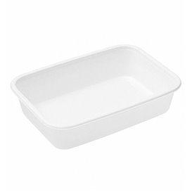 White Rectangular PP Container 500ml 17,4x11,6x4,3cm (25 Units)