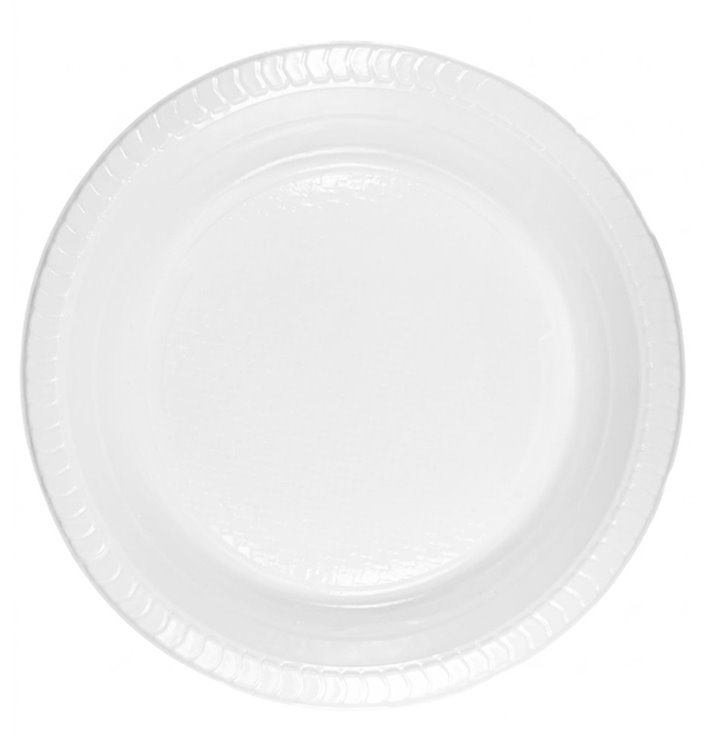Economy Reusable White PS Deep Plate Ø22cm (100 Units)