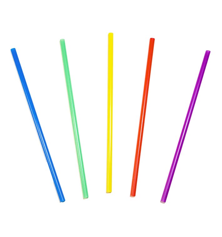 Reusable Straight PP Straws Colors Ø6mm 20cm (50 Units)