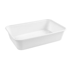 White Rectangular PP Plastic Container 500ml 17,3x11,9x3,9cm (500 Units)