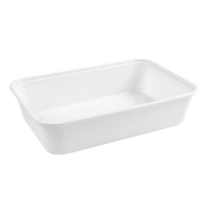 White Rectangular PP Plastic Container 500ml 17,3x11,9x3,9cm (500 Units)