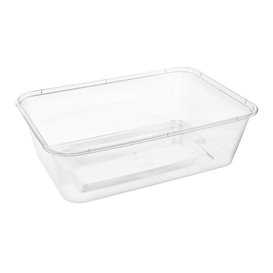 Transparent PP Plastic Rectangular Container 650ml 17,3x11,9x5,1cm (50 Units)