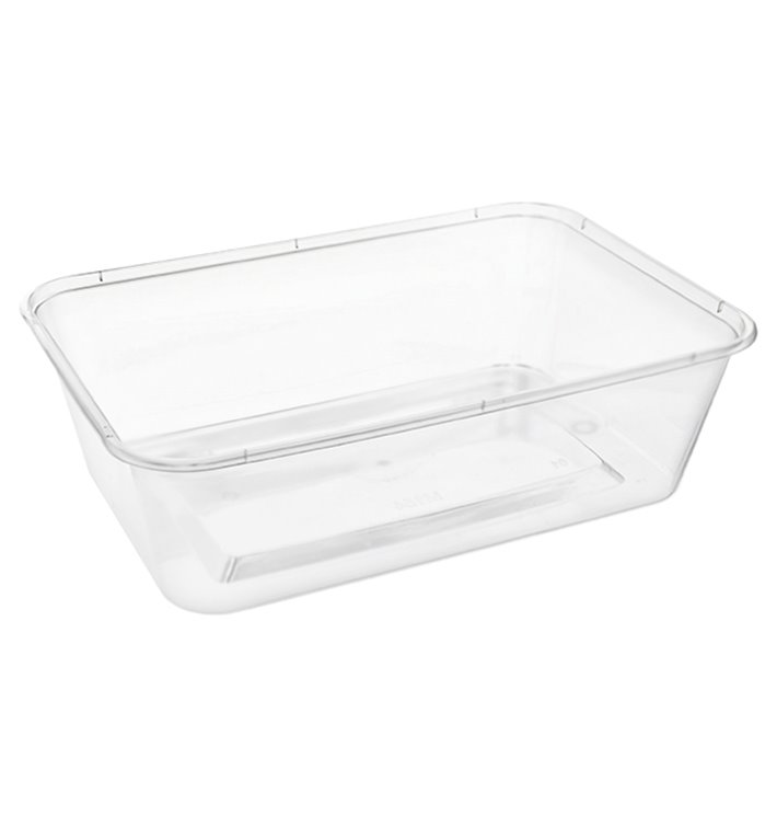 Transparent PP Plastic Rectangular Container 650ml 17,3x11,9x5,1cm (50 Units)