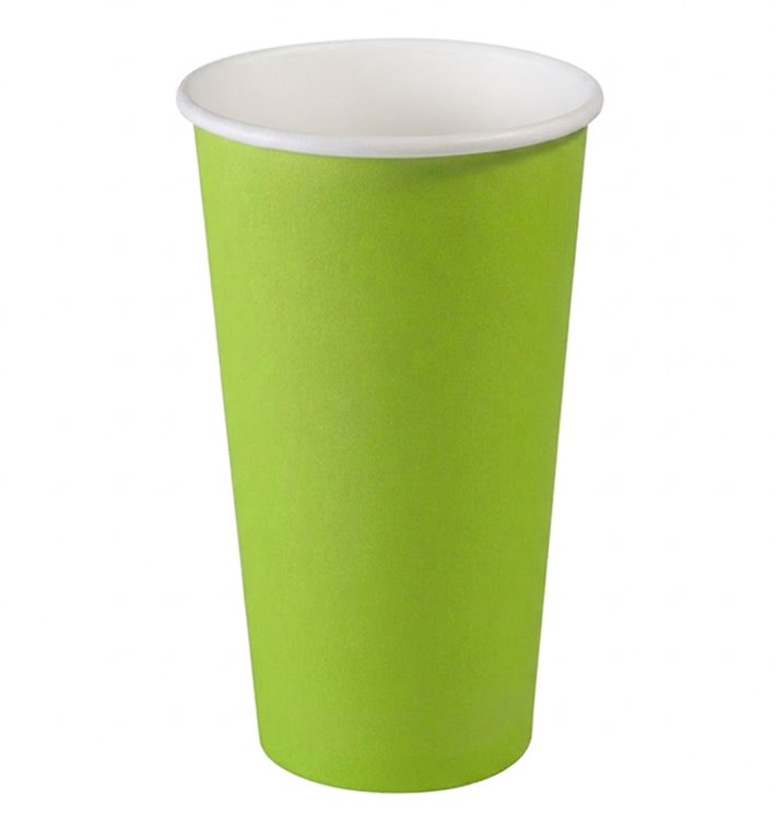 Green Paper Cups "Colors" 20Oz/600ml Ø9,0cm (10 Units)
