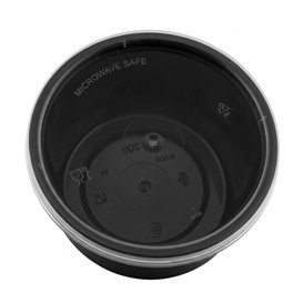 Black PP Sauce Container with Lid 4Oz/120ml (1000 Units)