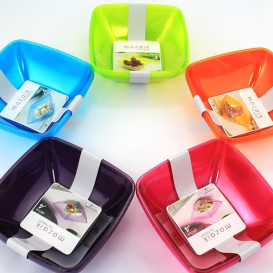 Plastic Bowl PS Crystal Hard Turquoise 480ml 14x14cm (4 Units) 