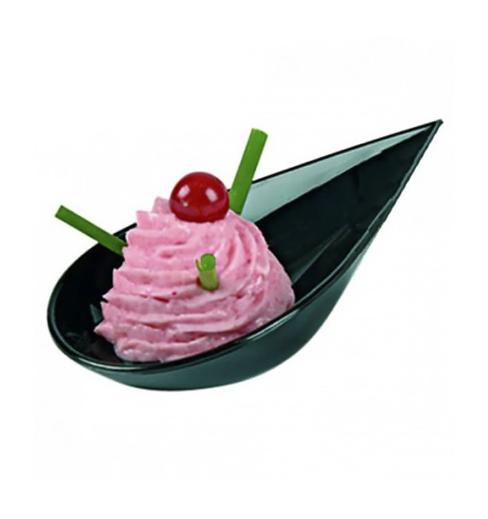 Tasting Spoon PS Tipped Black 5x10cm 