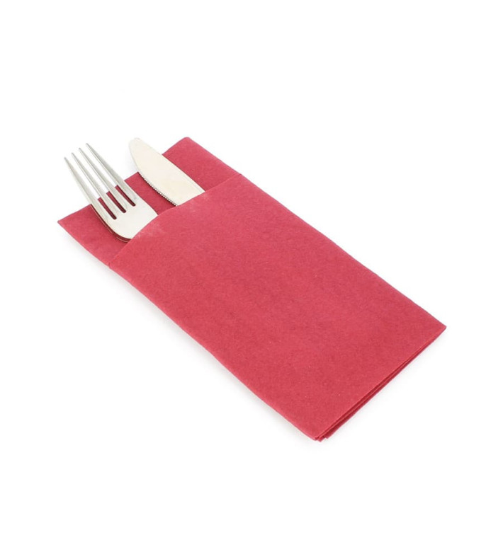Pocket Fold Airlaid Napkins "Kanguro" Burgundy 40x40cm 