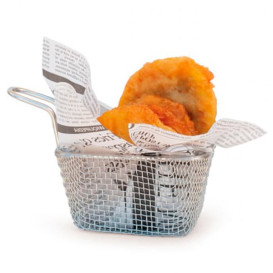 Serving Mini Fryer Container Steel 10x9x6cm (1 Unit) 