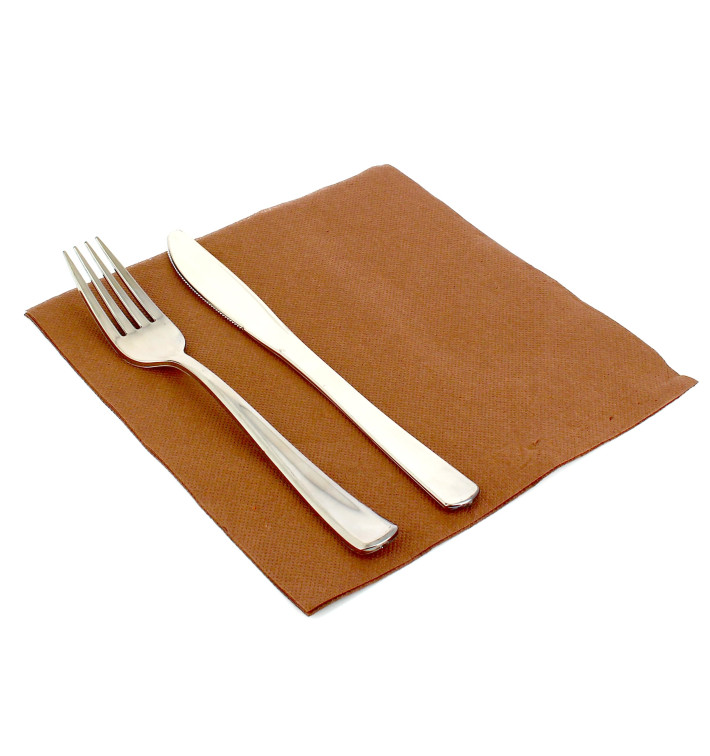 Paper Napkin Double Point Brown 40x40cm 