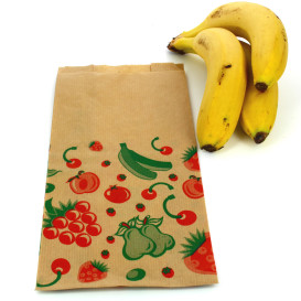 Paper Food Bag Fruit Design 14+7x28cm (100 Units)  