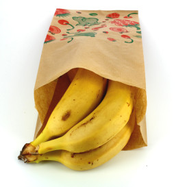 Paper Food Bag Fruit Design 14+7x28cm (100 Units)  