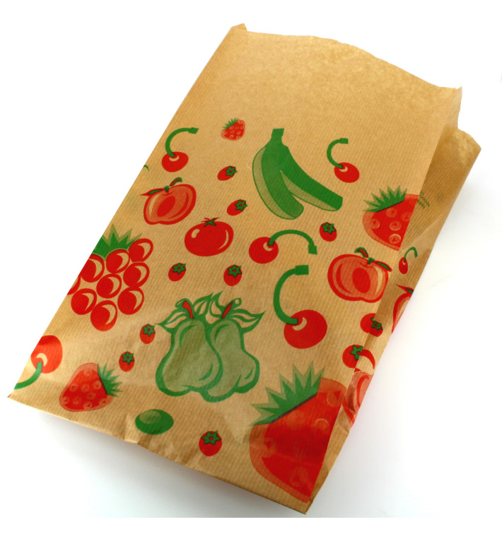 Paper Food Bag Fruit Design 22+12x36cm 
