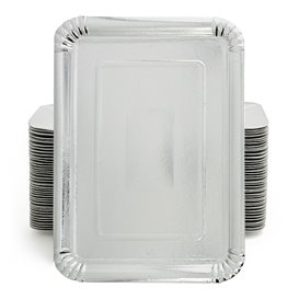 Paper Tray Rectangular shape Silver 18x24cm (100 Units)  