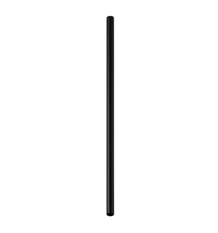 Plastic Straw for Cocktail or Mojito PS Straight Black Ø0,6cm 13cm 