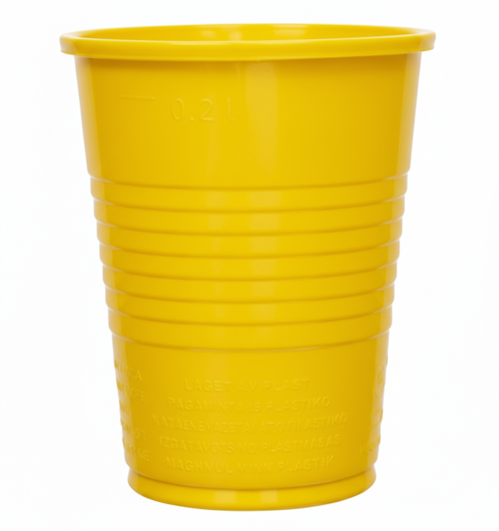 Yellow Plastic Cups