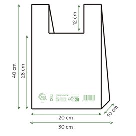 Plastic T-Shirt Bag Home Compost “Classic” 30x40cm (100 Units)
